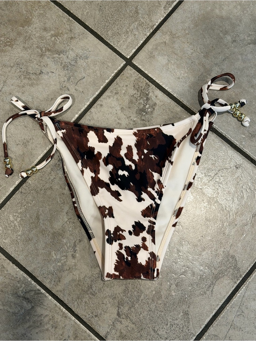 wild fable Brown & Cream Cow Print Bikini Bottoms
